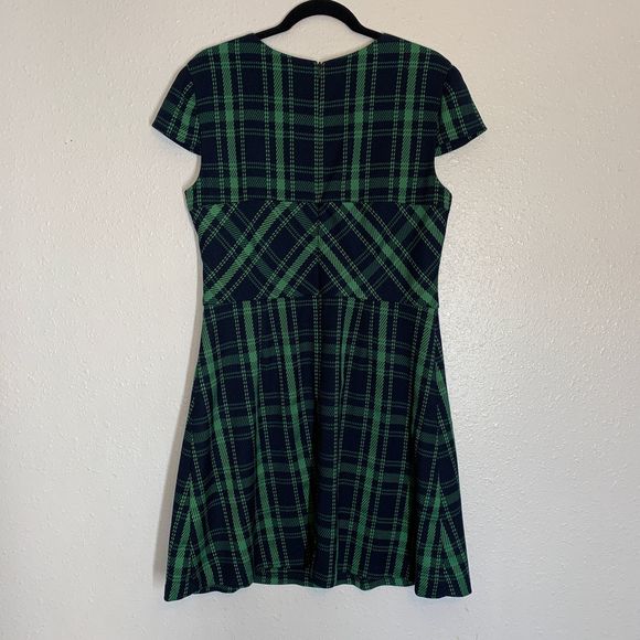 Vince Camuto Woven Plaid Cap Sleeve Dress Size 14 - Picture 3 of 8